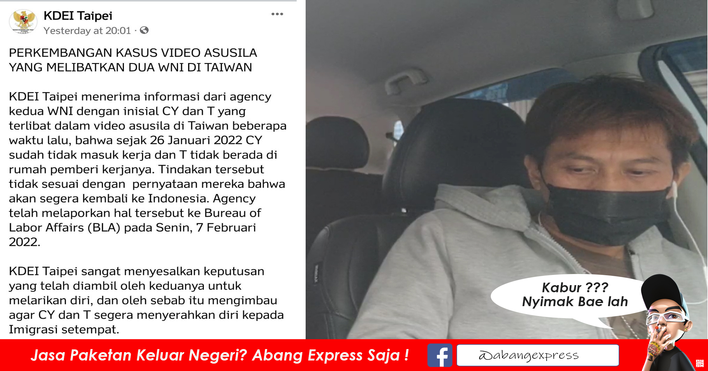 Read more about the article Penyebar Video Tidak Senonoh Aryudha dan Pasangan nya yang Harus nya di Deportasi Malah Kabur , Piye Kelanjutan nya ?